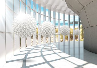 Фотообои Vimala 3D Острые шары у окна 270x400