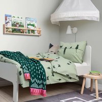 Постельное белье Ikea Барндрем 150x200 105.043.97 (орнамент кошки/зеленый)