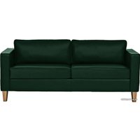 Диван Brioli Вернер двухместный (экокожа, L15 зеленый/светлые ножки)