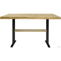 Кухонный стол Buro7 Двутавр 120 (с обзолом и сучками, дуб натуральный/черный)