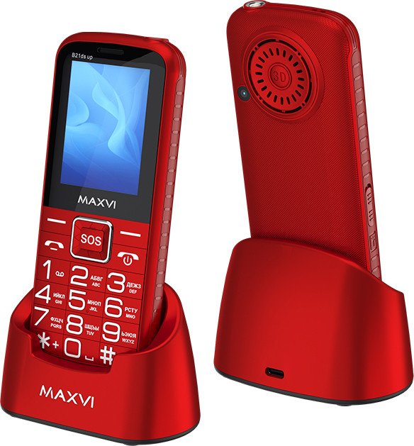 Кнопочный телефон Maxvi B21ds Up (красный)