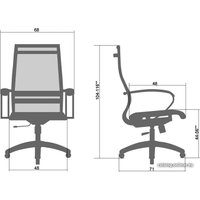 Офисное кресло Metta SK-2-BK Комплект 10, Ch ов/сечен (пластиковые ролики, черный)