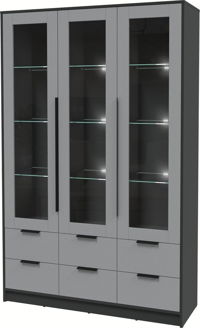 

Шкаф-витрина Интерлиния Концепт КТ-ШВ3 с подсветкой (серебро/антрацит)