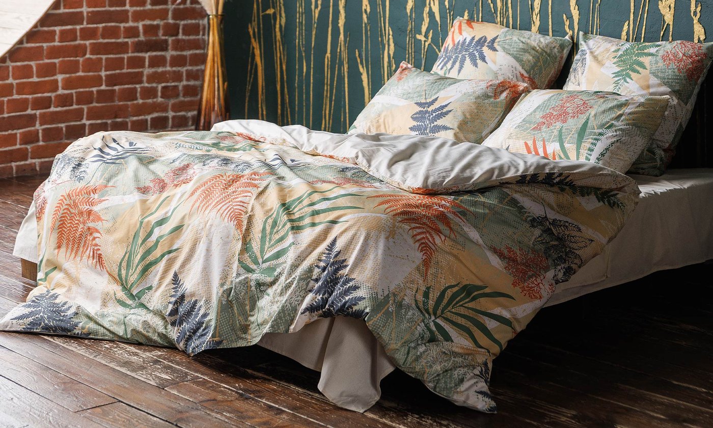 

Евро комплект постельного белья Волшебная ночь Fern КПБ ВН 2507 8476/2+полубел