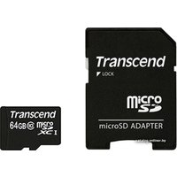 Карта памяти Transcend microSDXC Premium Class 10 64GB + адаптер [TS64GUSDXC10]