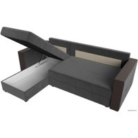 Угловой диван Лига диванов Валенсия Лайт левый (велюр, серый)