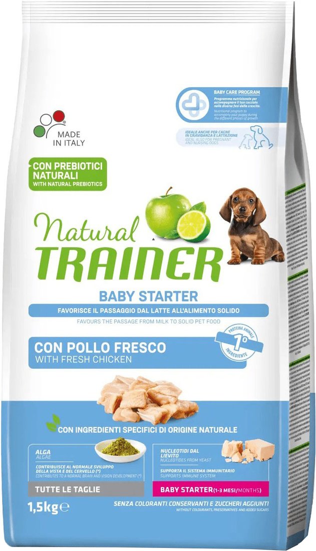 

Сухой корм для собак Trainer Natural (для щенков из свежей курицы с дрожжевыми нуклеотидами) 1.5 кг
