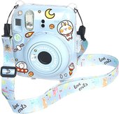 для Fujifilm Instax Mini 12 с ремешком (голубой)