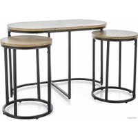 Журнальный столик Signal Twix (3 шт, дуб артизан/черный)