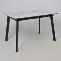 Кухонный стол Lepremo AV 1209 HPL+МДФ раздвижной 1200-1600x800 (виктори натуральный/черный)