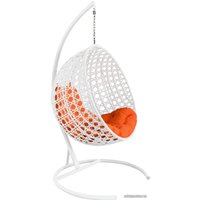 Подвесное кресло M-Group Круг Люкс 11060107 (белый ротанг/оранжевая подушка))