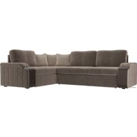 Угловой диван Лига диванов Николь 102975 (левый, велюр, коричневый)