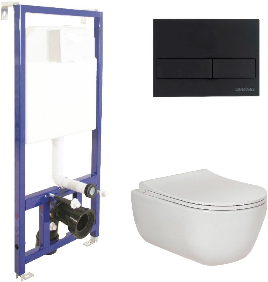

Унитаз подвесной Berges Wasserhaus Ego Rimless + Toma Slim + Novum525 + L5 047215