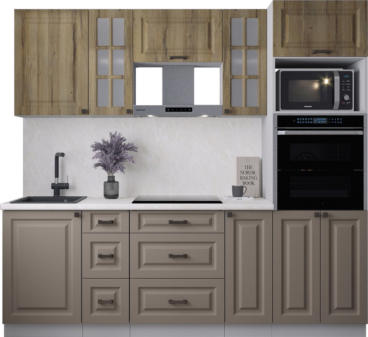 

Готовая кухня Интерлиния Мила Деко 2.3 (луна/дуб вотан/опал светлый)