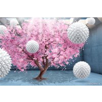 Фотообои ФабрикаФресок 3D Шары на фоне сакуры 834270 (400x270)