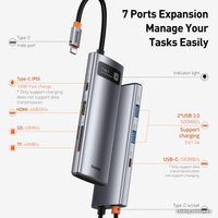 Док-станция Baseus Metal Gleam Series 7-in-1 Multifunctional Type-C WKWG020113