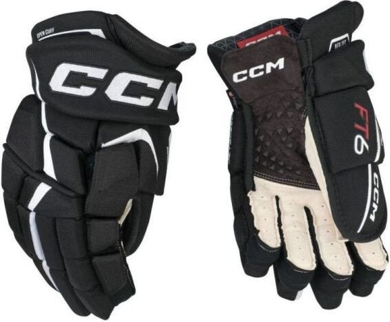 Перчатки CCM FT6 SR JS Gloves Black/White 14 (черно-белые)