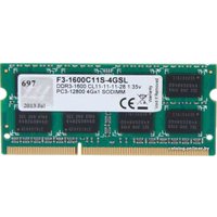 Оперативная память G.Skill 4GB DDR3 SODIMM PC3-12800 F3-1600C11S-4GSL