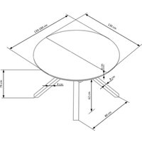 Кухонный стол Halmar Vertigo 130-180/130/76 (белый мрамор/черный)