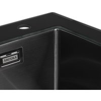 Кухонная мойка ARFEKA ECO AR 500*500 GS BLACK GLASS + BLACK PVD NANO