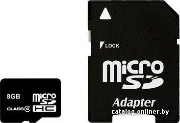 Карта памяти SmartBuy microSDHC (Class 4) 8 Гб + SD адаптер (SB8GBSDCL4-01)