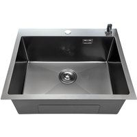 Кухонная мойка Stellar Decor S7050NB-D (нано черный) в Бресте