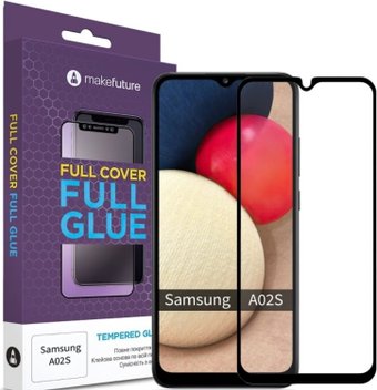 Защитное стекло MakeFuture Galaxy A02s Full Cover Full Glue MGF-SA02S
