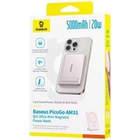 Внешний аккумулятор Baseus PicoGo AM31 Mini Magnetic Power Bank with Stand 20W 5000mAh (розовый)