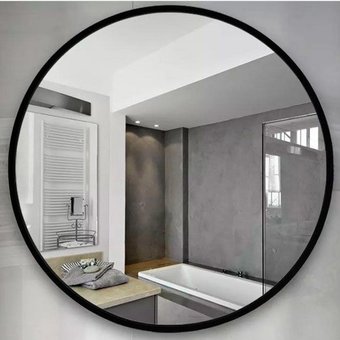 Зеркало Pea Круглое в черной металлической раме 60