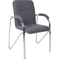 Офисный стул AksHome Samba AKS-1 (Leto 68 темно-серая ткань, мягкие подлокотники)