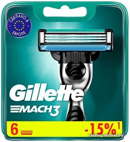 Сменные кассеты для бритья Gillette Mach3 (6 шт) 7702018408832