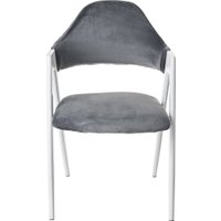 Стул с подлокотниками Mio Tesoro Луна DC-048A (велюр темно-серый/белый)