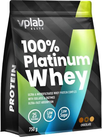 Протеин сывороточный (изолят) Vplab 100% Platinum Whey (шоколад, 750 г)