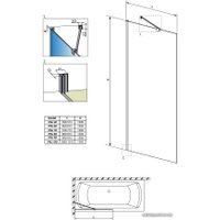 Стеклянная шторка для ванны Radaway Idea Black PNJ 60