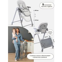 Высокий стульчик PEPPY Sommelier 2.0 (grey)
