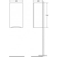  BelBagno Шкаф-полупенал Fly-Marino-750-1A-SC-BO-P-R (bianco opaco)