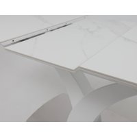 Кухонный стол Аврора Нотр Дам Moderne 1400/1800x850 (камень светло-серый Greys Snow/белый муар)