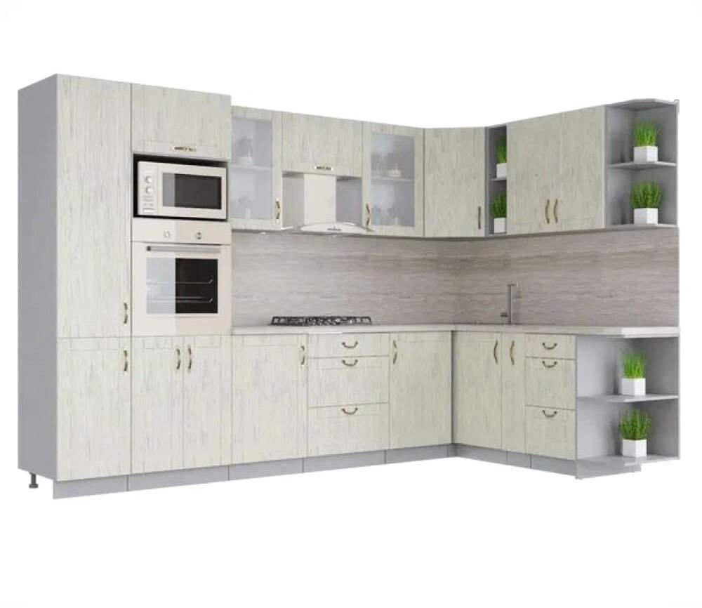 

Готовая кухня Интерлиния Мила Крафт 1.88x3.2 правая (дуб снежный)