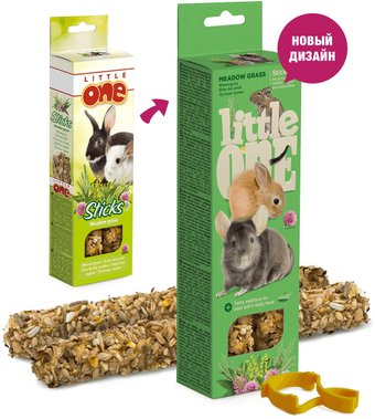 Лакомство для грызунов Little One Палочки с луговыми травами 2х55 г