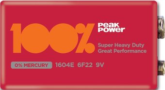 Батарейка PeakPower 6F22/PP1604E-2S1