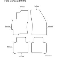 Комплект ковриков для авто Alicosta Ford Mondeo 00-07 (салон, ЭВА ромб, черный)