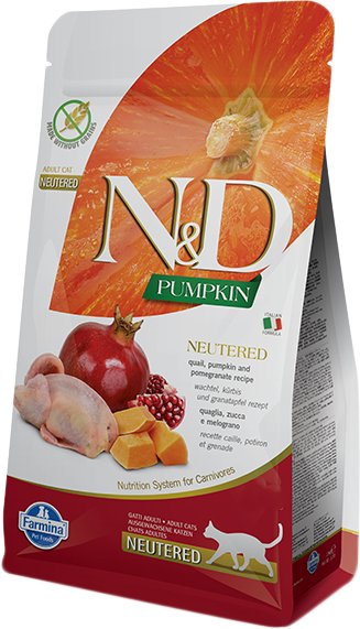 

Сухой корм для кошек Farmina N&D Pumpkin Grain Free Quail & Pomegranate Adult Neutered (Перепела без тыквенных зерен с гранатом) 1.5 кг