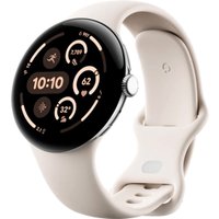 Умные часы Google Pixel Watch 3 45 мм (полированное серебро/фарфор, спортивный силиконовый ремешок)