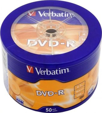 DVD-R диск Verbatim 4.7Gb 16x 43731 (50 шт.)