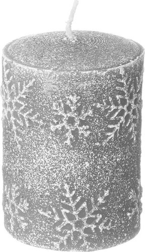 Фигурная свеча Bronco Снежинки 315-180 (серый)