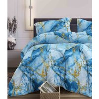 Евро комплект постельного белья Бояртекс № 368 Мрамор Вид 4/1 (N) Евро-стандарт (бязь, бирюзовый) в Бресте