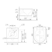 Унитаз подвесной Roxen Antares 530185-02 Rimless Soft Close
