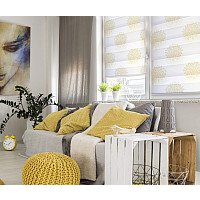 Рулонные шторы Delfa Сантайм День-Ночь Декор МКД DN-44805 (34x160, крем/золото)