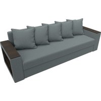 Диван Лига диванов Дубай Лайт полки слева 132282L (рогожка Амур 07 серый)