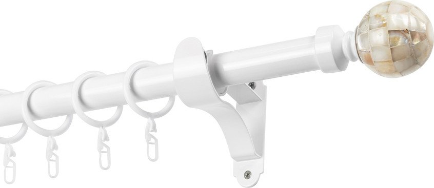 

Карниз для штор Sundays Home Волна Шар Перламутр 25мм однорядный (белый глянец, 1.8м)